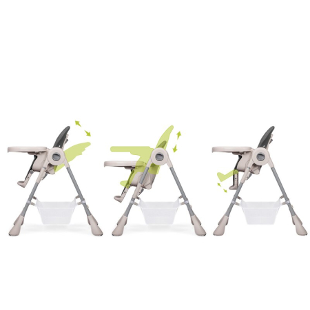 Scaun de masa, Lionelo, Zanna, Reglabil, 4 Pozitii pe inaltime, Pliabil, din Metal, Conform cu standardul european de securitate EN14988, Gri [11]