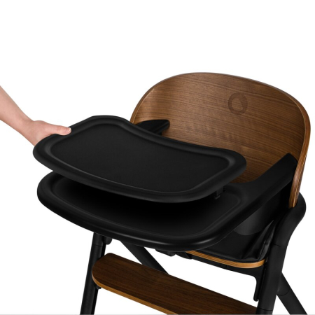 Scaun de masa multifunctional Celia, Lionelo, din lemn de fag, 6 luni- adult, Husa impermeabila, Tavita silicon, Suport de picioare reglabil, Greutate maxima 90 Kg, Negru [15]