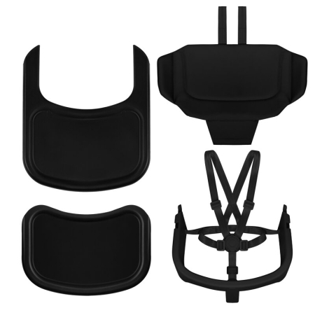 Scaun de masa multifunctional Celia, Lionelo, din lemn de fag, 6 luni- adult, Husa impermeabila, Tavita silicon, Suport de picioare reglabil, Greutate maxima 90 Kg, Negru [16]