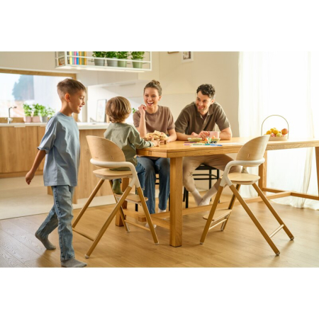 Scaun de masa multifunctional Celia, Lionelo, din lemn de fag, 6 luni- adult, Husa impermeabila, Tavita silicon, Suport de picioare reglabil, Greutate maxima 90 Kg, Negru [23]