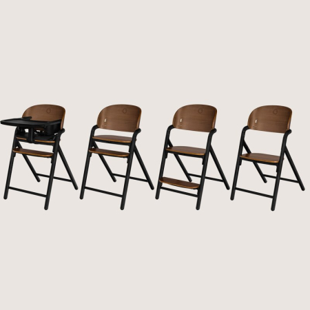 Scaun de masa multifunctional Celia, Lionelo, din lemn de fag, 6 luni- adult, Husa impermeabila, Tavita silicon, Suport de picioare reglabil, Greutate maxima 90 Kg, Negru [4]