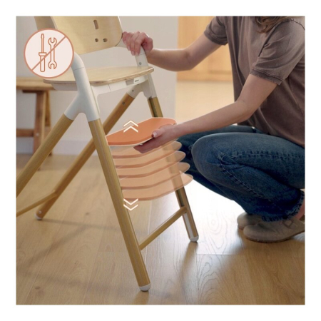 Scaun de masa multifunctional Celia, Lionelo, din lemn de fag, 6 luni- adult, Husa impermeabila, Tavita silicon, Suport de picioare reglabil, Greutate maxima 90 Kg, Negru [22]