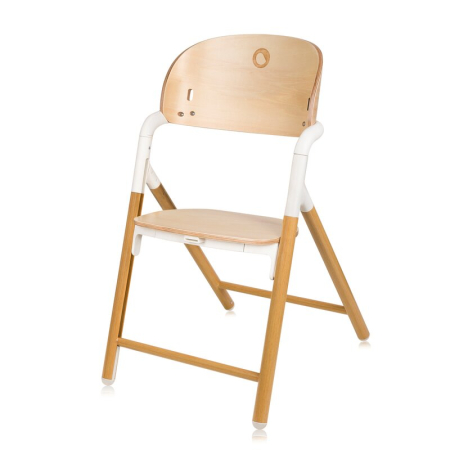 Scaun de masa multifunctional Celia, Lionelo, din lemn de fag, 6 luni- adult, Spatar lat, Sezut ergonomic, Tavita silicon, Suport de picioare reglabil, Greutate maxima 90 Kg, Alb/Natural [12]