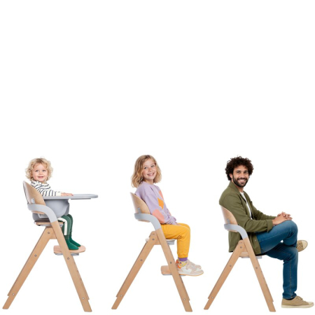 Scaun de masa multifunctional pliabil, Jane, Forest, De la 6 luni la adult, Din lemn fag, Greutate maxima 100 Kg, Mist [1]