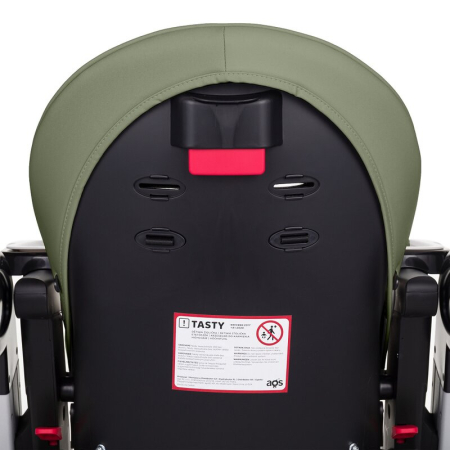 Scaun de masa, Petite&Mars, Tasty, Multifunctional, Pana la 15 kg, Reglabil pe inaltime in 7 pozitii, Spatar reglabil pana la 175 grade, cu roti, Aluminiu, Mature Olive [12]