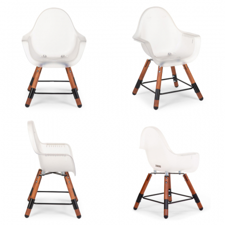 Scaun de masa reglabil in inaltime Childhome Evolu 2 Natural inchis/Alb transparent [7]