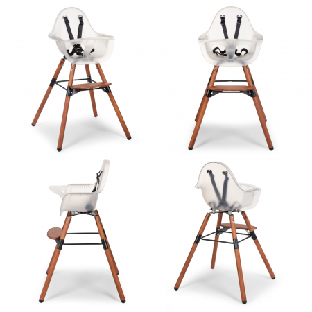 Scaun de masa reglabil in inaltime Childhome Evolu 2 Natural inchis/Alb transparent [5]