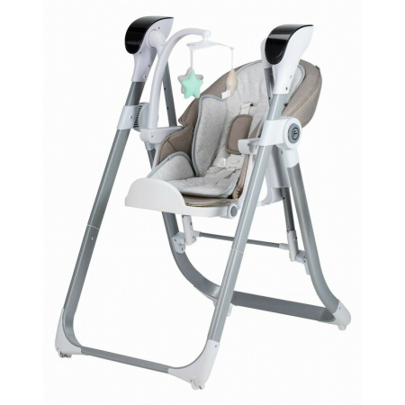 Scaun de masa si balansoar, FreeON, Oli Deluxe, 2 in 1, Transformabil, Multifunctional, cu melodii de leagan, 0 luni+, Beige [8]
