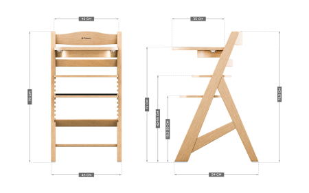 Scaun masa copii pliabil din lemn 4 in 1 Morsel Natur [9]