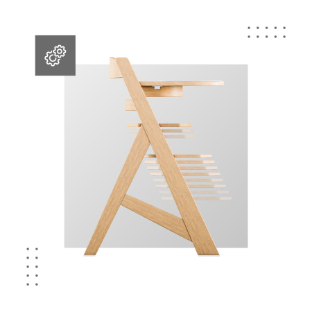 Scaun masa copii pliabil din lemn 4 in 1 Morsel Natur [4]