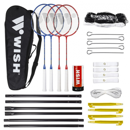 Alte Sporturi - Set Complet Badminton Wish Alumtec 5566 Albastru/Rosu