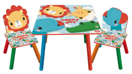 Masuta copii cu scaune - Set masuta si 2 scaunele Fisher Price, Happy Day - Arditex