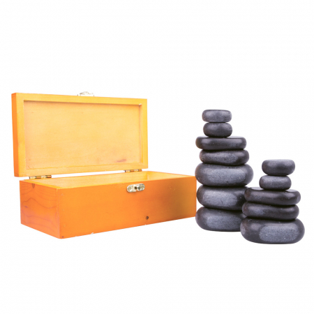 Aparate Vibromasaj si accesorii masaj - Set Pietre Masaj Bazaltice inSPORTline - 12 buc