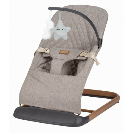 Sezlong balansoar, FreeON, Serene, Pana la 9 kg, cu centura in 3 puncte, Spatar reglabil in 3 etape, cu bara de jucarii, 70 x 45 x 56 cm, 0 luni+, Beige [0]