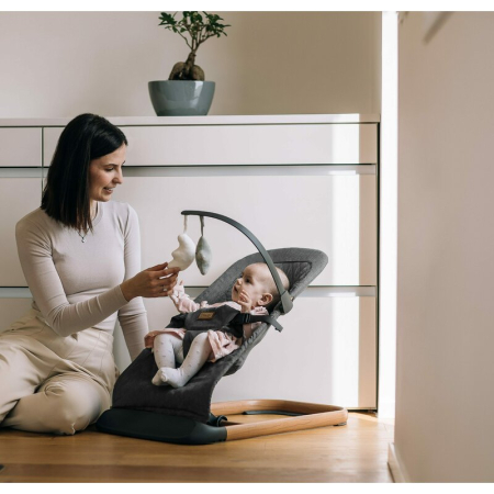 Sezlong balansoar, FreeON, Serene, Pana la 9 kg, cu centura in 3 puncte, Spatar reglabil in 3 etape, cu bara de jucarii, 70 x 45 x 56 cm, 0 luni+, Grey [3]
