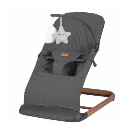 Leagane / Balansoare / Sezlonguri - Sezlong balansoar, FreeON, Serene, Pana la 9 kg, cu centura in 3 puncte, Spatar reglabil in 3 etape, cu bara de jucarii, 70 x 45 x 56 cm, 0 luni+, Grey