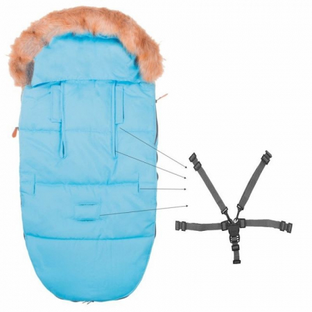 Springos - Sac iarna carucior cu blanita detasabila Mevis Delux All Blue [0]