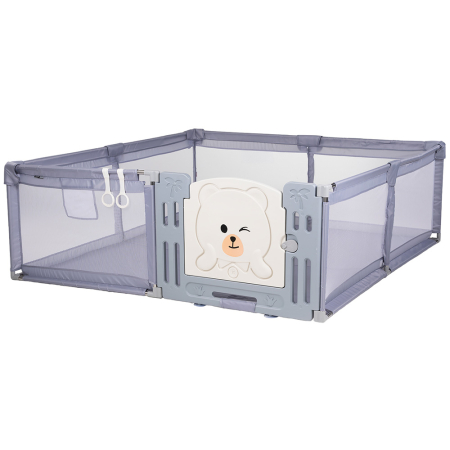 Tarc de joaca copii - Tarc de joaca Chipolino Amico 200x180 cm cu usa grey