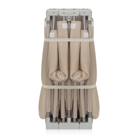 Tarc de joaca copii, Lionelo, Florence Easy Fold, 150 x 180 x 75 cm, Pliere, depliere automata, Include geanta de transport, din plasa, cu doua intrari laterale, 0-48 luni, Bej [9]