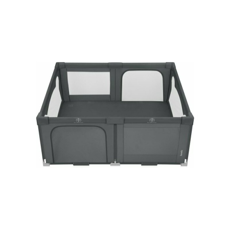 Tarc de joaca copii, Lionelo, Florence Easy Fold, 150 x 180 x 75 cm, Pliere, depliere automata, Include geanta de transport, din plasa, cu doua intrari laterale, 0-48 luni, Gri [3]