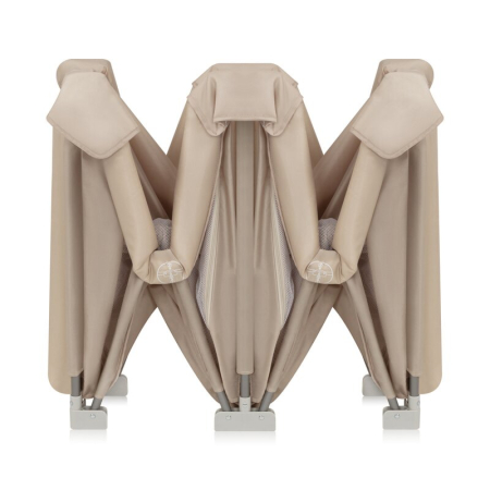 Tarc de joaca copii, Lionelo, Florence Easy Fold, 150 x 180 x 75 cm, Pliere, depliere automata, Include geanta de transport, din plasa, cu doua intrari laterale, 0-48 luni, Bej [8]