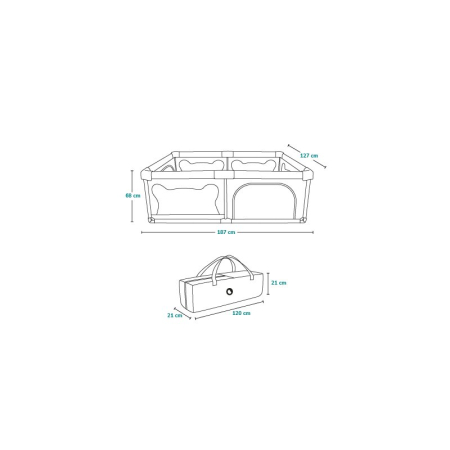 Tarc de joaca copii Lionelo Willow 127 x 187 cm [35]