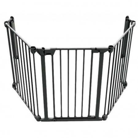 Tarc de joaca copii - Tarc de siguranta modular cu 3 panouri, metal negru, Noma N93491