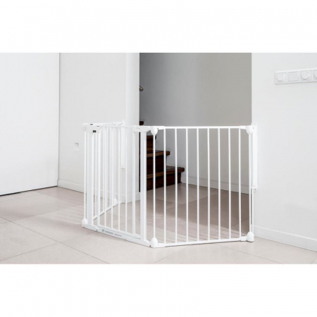 Tarc de siguranta modular cu 5 panouri, metal alb, Noma, N94047 [1]