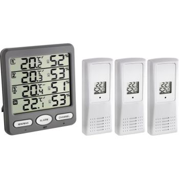 Termometre camera si baie - Termo-Higrometru cu 3 senzori wireless TFA 30.3054.10