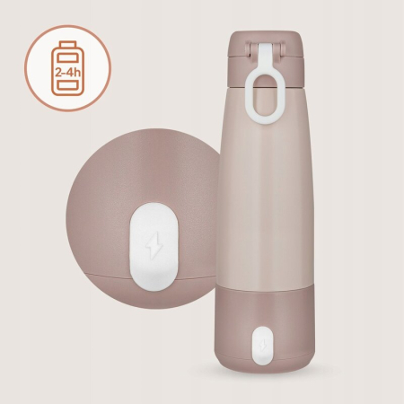 Termos inteligent cu incalzire, Lionelo, ThermUp Bottle, Incalzeste in 3.5 min, Mentine temperatura pana la 20 h, Constructie vidata cu 5 straturi, Capacitate 350 ml, USB-C, 5 setari de temperatura: 3 [9]