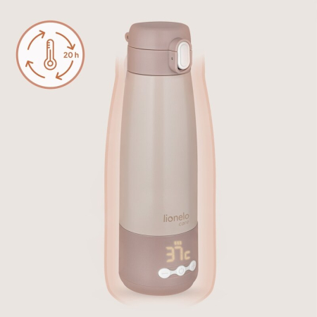 Termos inteligent cu incalzire, Lionelo, ThermUp Bottle, Incalzeste in 3.5 min, Mentine temperatura pana la 20 h, Constructie vidata cu 5 straturi, Capacitate 350 ml, USB-C, 5 setari de temperatura: 3 [16]