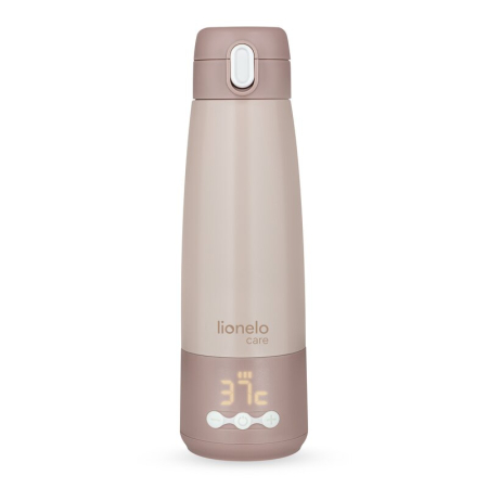 Incalzitoare biberoane bebe - Termos inteligent cu incalzire, Lionelo, ThermUp Bottle, Incalzeste in 3.5 min, Mentine temperatura pana la 20 h, Constructie vidata cu 5 straturi, Capacitate 350 ml, USB-C, 5 setari de temperatura: 3