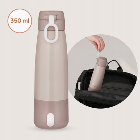 Termos inteligent cu incalzire, Lionelo, ThermUp Bottle, Incalzeste in 3.5 min, Mentine temperatura pana la 20 h, Constructie vidata cu 5 straturi, Capacitate 350 ml, USB-C, 5 setari de temperatura: 3 [14]