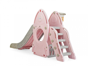 Joaca si sport exterior - Tobogan MyKids cu cos de baschet Racheta Pink