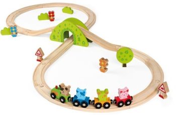 Jucarii diverse - Trenuleti din lemn cu 30 de piese - House of Toys