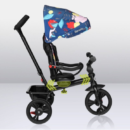 Tricicleta copii, Lionelo, Haari, Ultrapliabila, Multifunctionala, Suport picioare, Control al directiei, Scaun reversibil, Rotire 360 grade,  Albastru [33]
