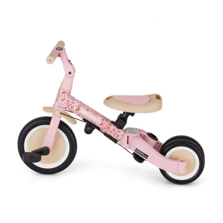 Tricicleta, Petite&Mars, Turbo, Editie limitata, 5 in 1, Multifunctionala, Vehicul de impins, Bicicleta cu/fara pedale, Cu maner de ghidaj, Detasabil, Roti din cauciuc, Pana la 25 kg, 1.5-5 ani, Rosy  [9]