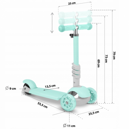 Trotineta 3 in 1 cu roti cu LED Ricokids Buggy [8]