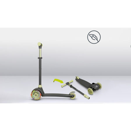 Trotineta, Lionelo, Jessy, Ultrapliabila, Pana la 50 Kg, cu design ergonomic, cu lumini LED, 56 x 26 x 67-82 cm, 3 ani+, Verde [20]