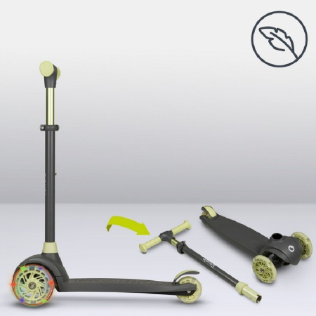 Trotineta, Lionelo, Jessy, Ultrapliabila, Pana la 50 Kg, cu design ergonomic, cu lumini LED, 56 x 26 x 67-82 cm, 3 ani+, Verde [30]