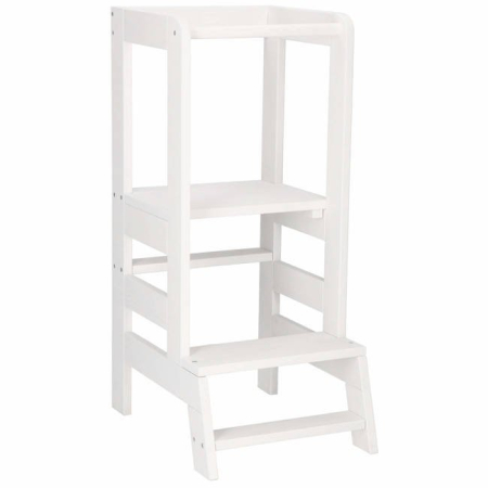 Turn de invatare ajustabil Learning Tower, tip Montessori, alb [1]