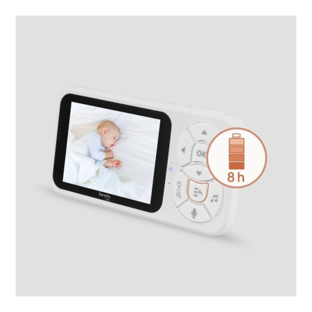 Video monitor, Lionelo, Babyline 3.4, Ecran LCD de 3.5 inch, Raza de actiune pana la 300 m, Conectare 4 camere, Autonomie 8 h, Lampa RGB incorporata, Cantece de leagan, Zoom 4X, Mod nocturn, Alb [22]