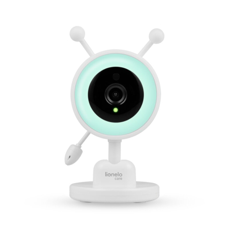 Interfoane bebelusi - Video monitor, Lionelo, Babyline 3.4, Ecran LCD de 3.5 inch, Raza de actiune pana la 300 m, Conectare 4 camere, Autonomie 8 h, Lampa RGB incorporata, Cantece de leagan, Zoom 4X, Mod nocturn, Alb