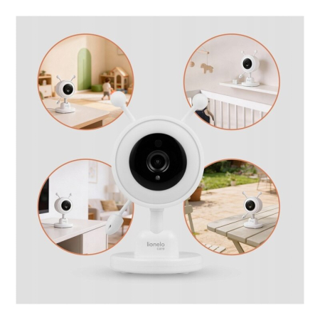 Video monitor, Lionelo, Babyline 3.4, Ecran LCD de 3.5 inch, Raza de actiune pana la 300 m, Conectare 4 camere, Autonomie 8 h, Lampa RGB incorporata, Cantece de leagan, Zoom 4X, Mod nocturn, Alb [23]