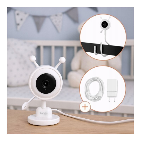 Video monitor, Lionelo, Babyline 3.4, Ecran LCD de 3.5 inch, Raza de actiune pana la 300 m, Conectare 4 camere, Autonomie 8 h, Lampa RGB incorporata, Cantece de leagan, Zoom 4X, Mod nocturn, Alb [27]