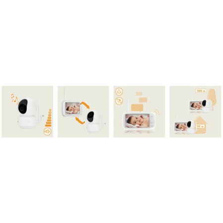 Video monitor, Lionelo, Babyline 9.1, Conexiune prin aplicatia Lionelo Smart, Pana la 8h de functionare, Comunicare bidirectionala, cu senzor de miscare si sunete, Alb [21]