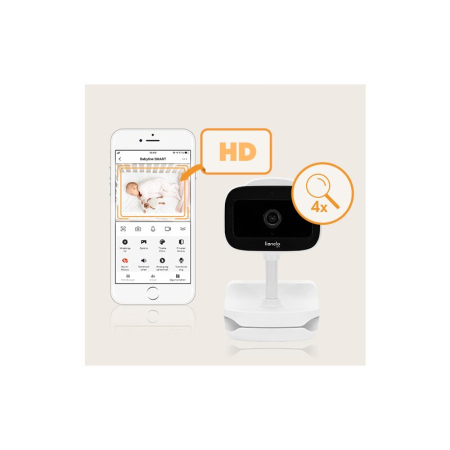 Video monitor, Lionelo, Babyline Go, Cu aplicatia dedicata Lionelo Smart, Mod de noapte 8m, Cu functie de iluminare, Pana la 5h functionare wireless, Comunicare bidirectionala, Rotatie 180 grade, Alb [16]