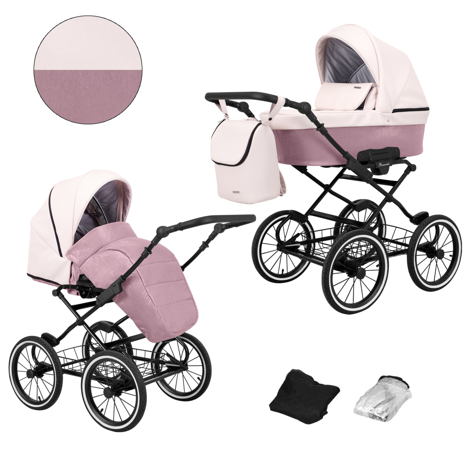 Carucior 2 in 1 Kunert Romantic Cadru negru, 15