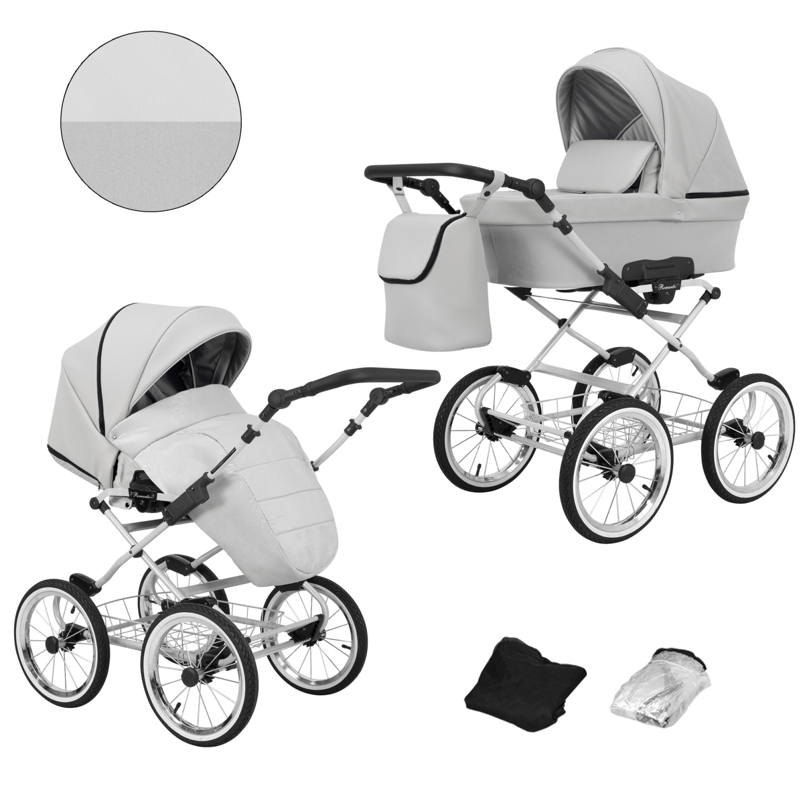 Carucior 2 in 1 Kunert Romantic Cadru gri, 9