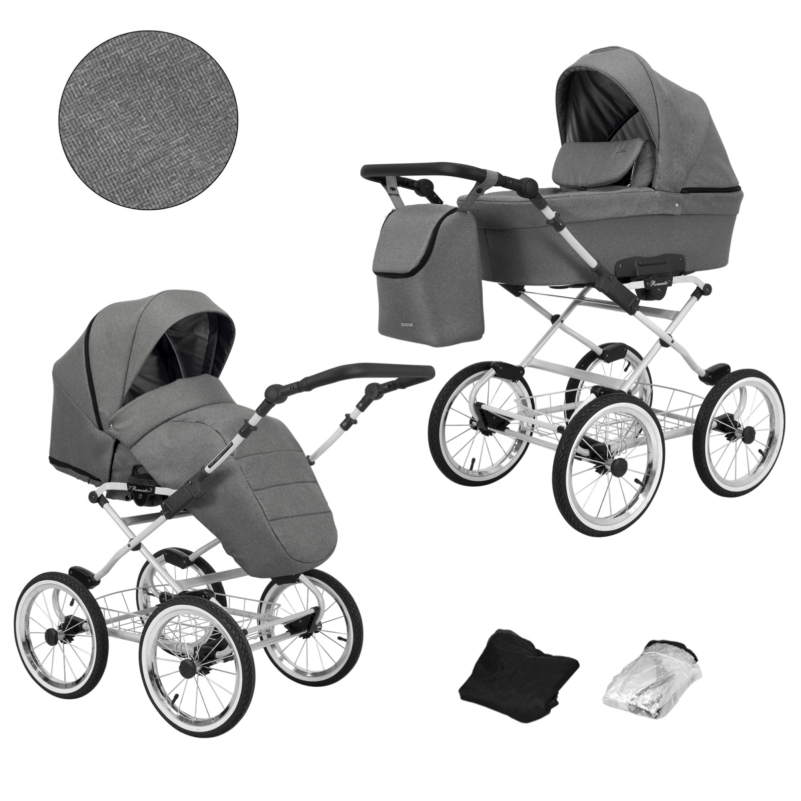 Carucior 2 in 1 Kunert Romantic Cadru gri, 6